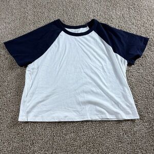 Old Navy Kids' Navy and White Raglan Tee